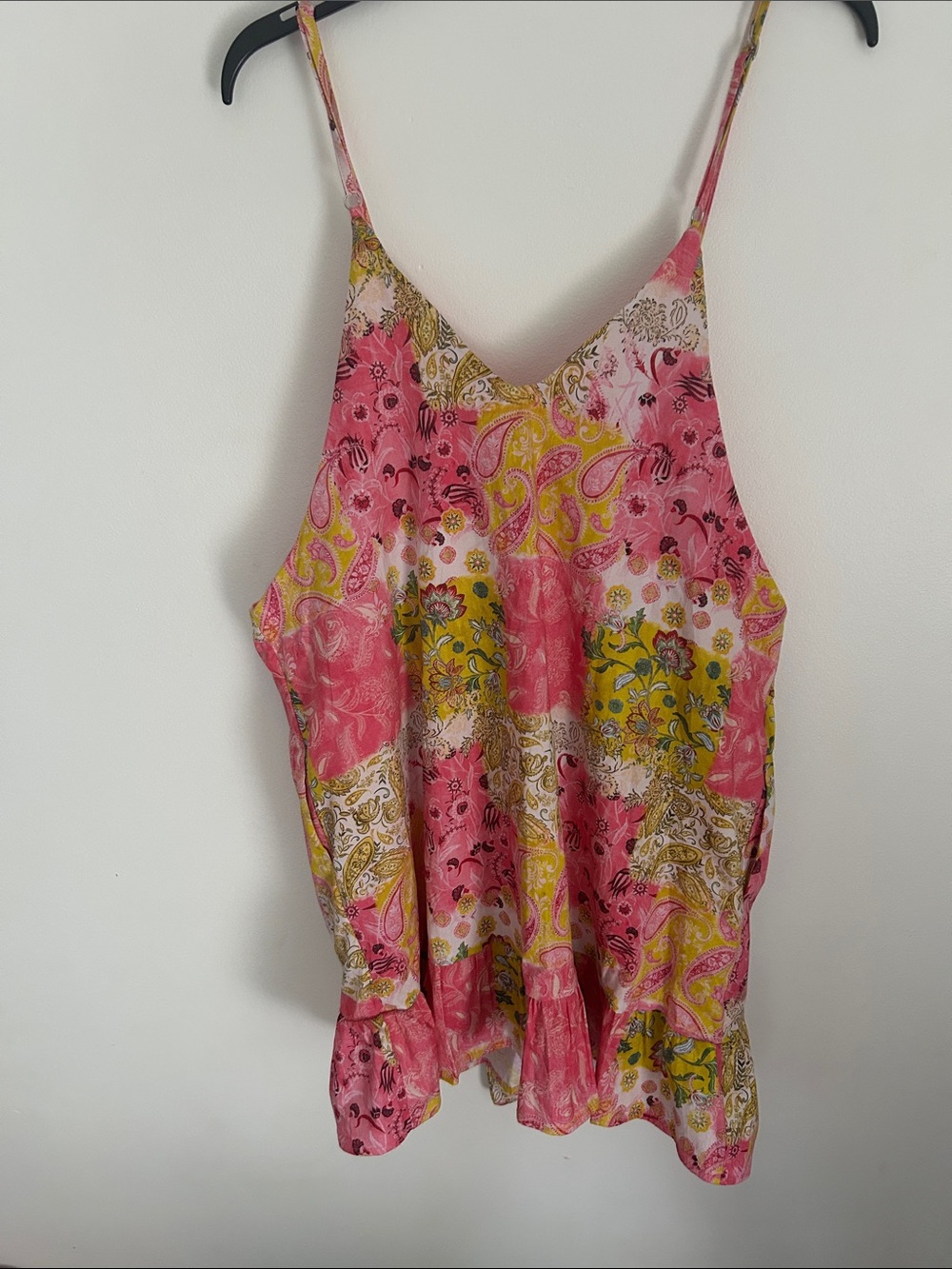Anthropologie Peixoto Pink and Yellow Patchwork V-Neck Mini Blake Dress Size XL - Picture 7 of 12
